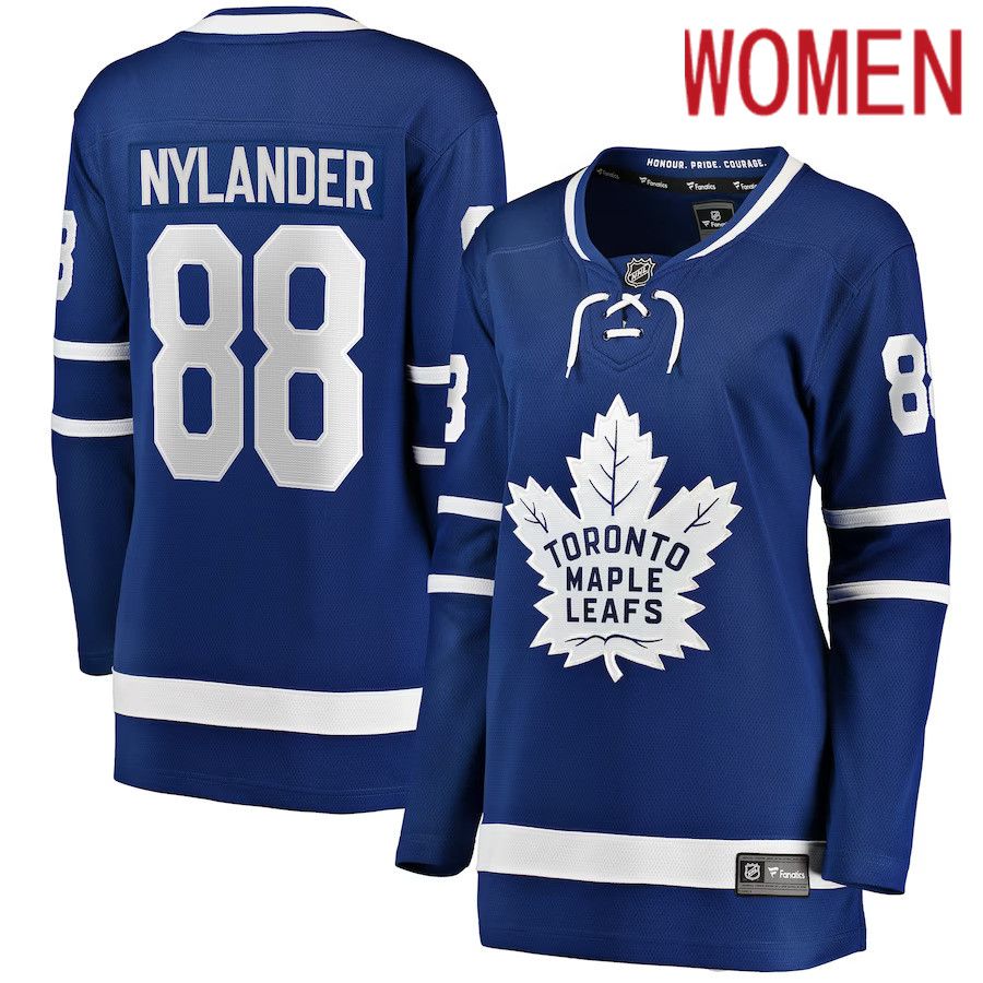 Women Toronto Maple Leafs 88 William Nylander Fanatics Branded Blue Home Team Breakaway Player NHL Jersey